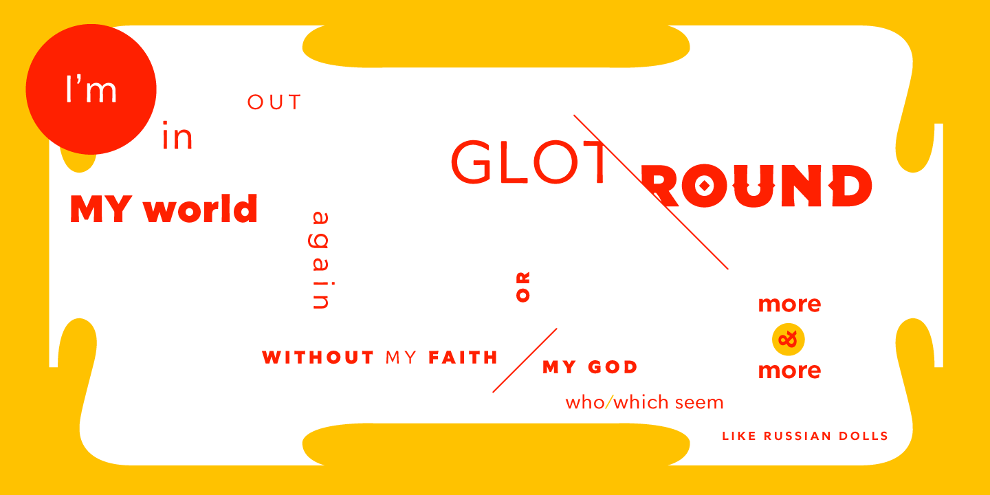 Ejemplo de fuente Glot Round Medium Italic